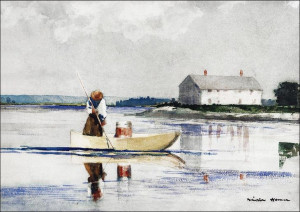 Spearing Eels in late 1800s, Winslow Homer - plaka