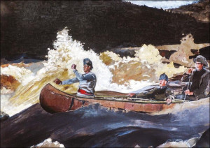 Shooting the Rapids, Saguenay River, Winslow Homer