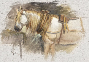 Study of a Horse, Brittany, Samuel Colman - plakat