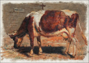 Study of a Grazing Cow, Samuel Colman - plakat 100