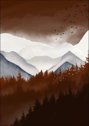 Brązowe góry - plakat 21x29,7 cm
