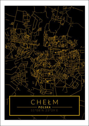 Chełm mapa złota - plakat 21x29,7 cm