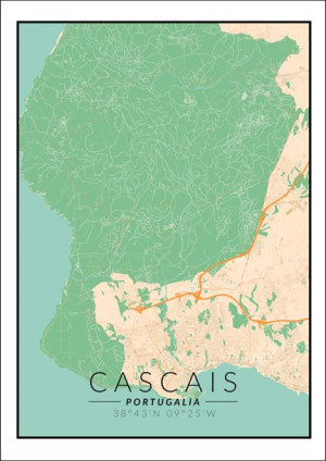 Cascais mapa kolorowa - plakat 20x30 cm