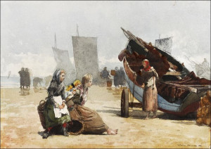 Beach Scene, Cullercoats, Winslow Homer - plakat 2