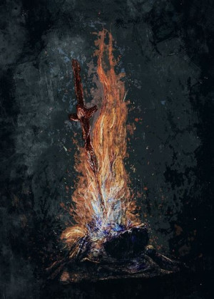 Dark Souls - Bonfire - plakat 21x29,7 cm