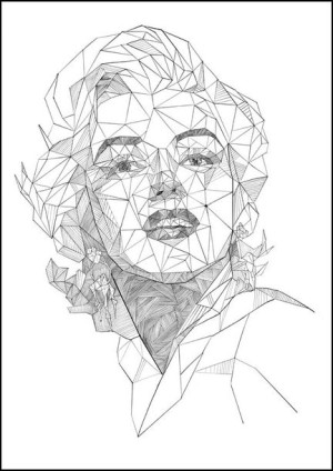 Geometryczna Marilyn Monroe - plakat 20x30 cm