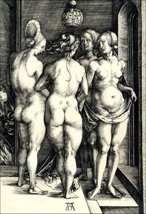 Four Naked Women, Albrecht Durer - plakat 20x30 cm