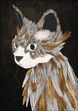Feathered Cat - plakat 20x30 cm