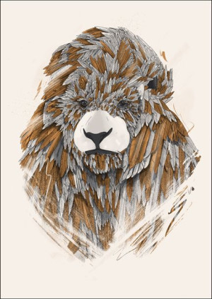 feathered lion - plakat 21x29,7 cm