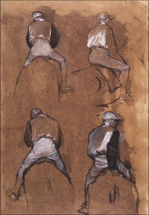 Four Studies of a Jockey, Edgar Degas - plakat 29,