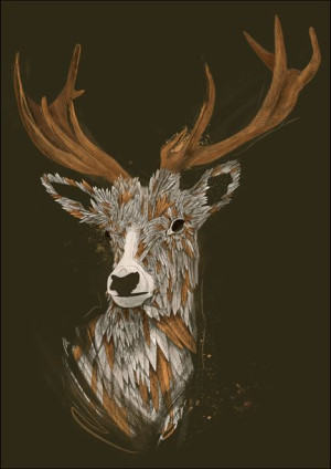 Feathered Deer - plakat 20x30 cm