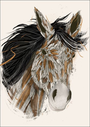 Feathered Horse 3 - plakat 21x29,7 cm