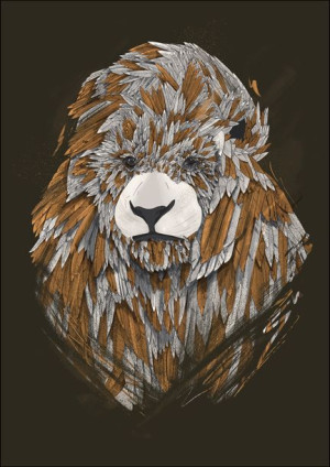 Feathered Lion2 - plakat 20x30 cm