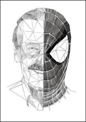 Geometryczny Stan Lee - plakat 21x29,7 cm