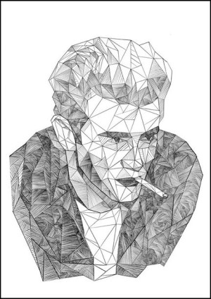 Geometryczny James Dean - plakat 20x30 cm