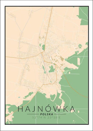 Hajnówka mapa kolorowa - plakat 21x29,7 cm