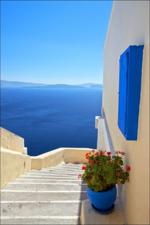 Grecja. Santorini. - plakat 21x29,7 cm