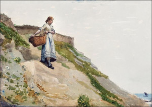 Girl Carrying a Basket, Winslow Homer - plakat 29,