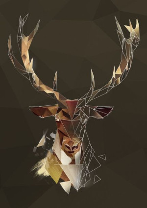 Jeleń szkic - plakat 20x30 cm