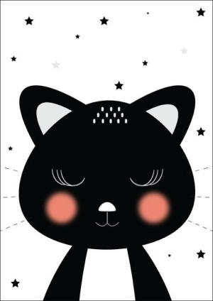 Kotek czarny - plakat 20x30 cm