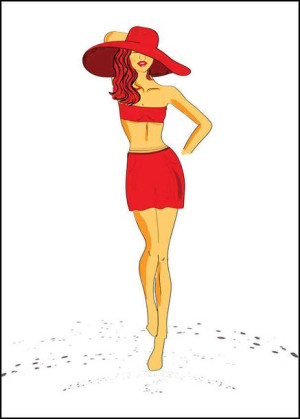 Lady in red - plakat 29,7x42 cm