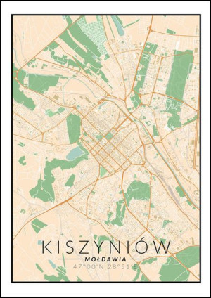 Kiszyniow mapa kolorowa - plakat 21x29,7 cm