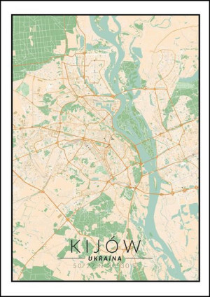 Kijów mapa kolorowa - plakat 29,7x42 cm