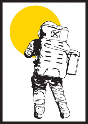 Kosmos (żółty) - plakat 21x29,7 cm