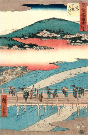 Kyoto The Great Bridge at Sanjô, Hiroshige Ando -