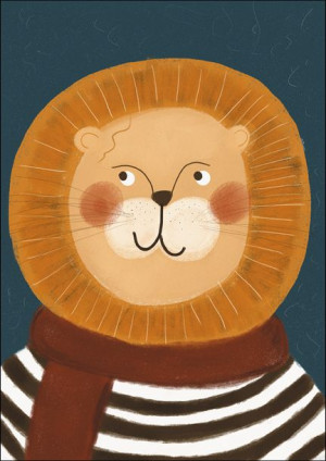 lew w szaliku - plakat 20x30 cm