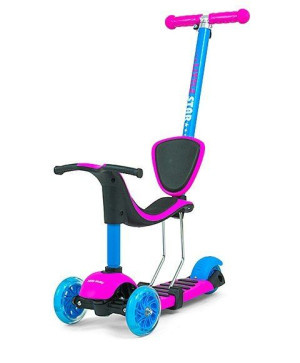 Hulajnoga Little Star Pink-Blue Jeździk Pchacz 3W1