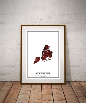 Crimson Cities - New York City - plakat 30x40 cm