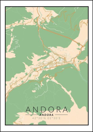 Andora mapa kolorowa - plakat 30x40 cm