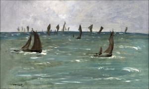 Boats at Berck sur Mer, Edouard Manet - plakat 30x
