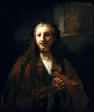 Christ with a Staff, Rembrandt - plakat 30x40 cm