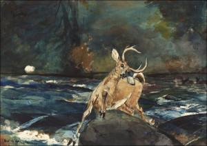 A Good Shot, Adirondacks, Winslow Homer - plakat 3