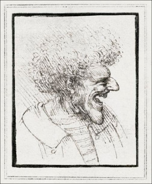 Caricature of a Man with Bushy Hair, Leonardo Da V