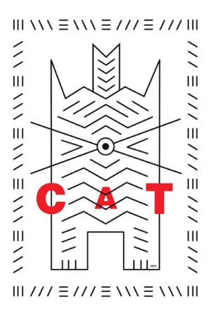 Cat white - plakat 30x40 cm