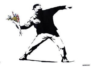 Banksy Zamieszki - plakat 59,4x42 cm