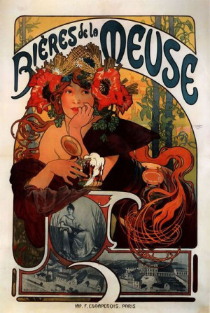 Bières de la Meuse, Alphonse Maria Mucha - plakat