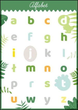 Alfabet dinozaury - plakat 50x70 cm