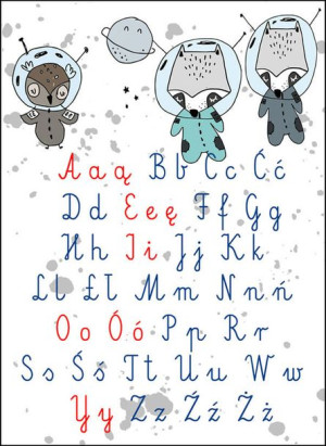 Alfabet Montessori kosmos - plakat 59,4x84,1 cm
