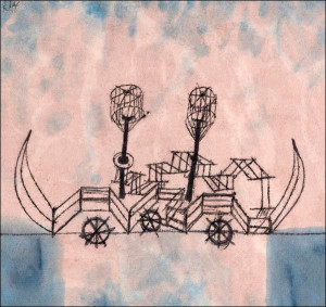 Alter Dampfer, Paul Klee - plakat 50x50 cm