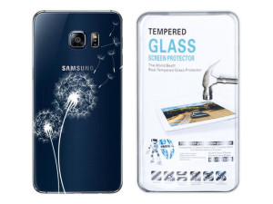 Galaxy S6 Edge+ G928 Etui Koronka Nadruk +szkło 9h
