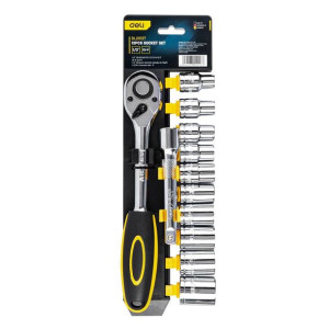 Zestaw Kluczy Nasadowych Deli Tools Edl2012t, 1/2'', 12 Sztuk