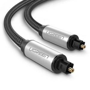 Kabel Optyczny Toslink Audio Ugreen, Aluminiowy Z Oplotem, 3m (srebrny)