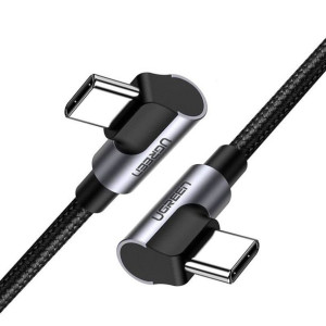 Kabel Usb-c Do Usb-c Kątowy Ugreen Us323, Pd, 3a 60w, 2m (czarny)