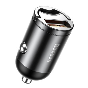 Mini Ładowarka Samochodowa Baseus Tiny Star, Usb, Qc 3.0, 30w (szara)