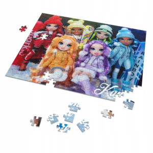 Puzzle + IMIĘ + pudełko RAINBOW HIGH A4 96 el