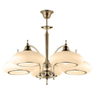 Szklana lampa wisząca AGAT sypialniany zwis klasyczy nad łóżko patyna połys